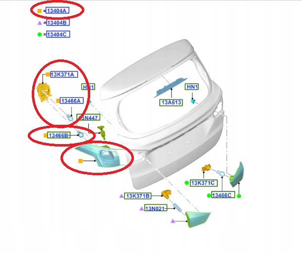 Lampa Pravá Blatník Zadní B-max 12 1806453 AV11-13404-AG
