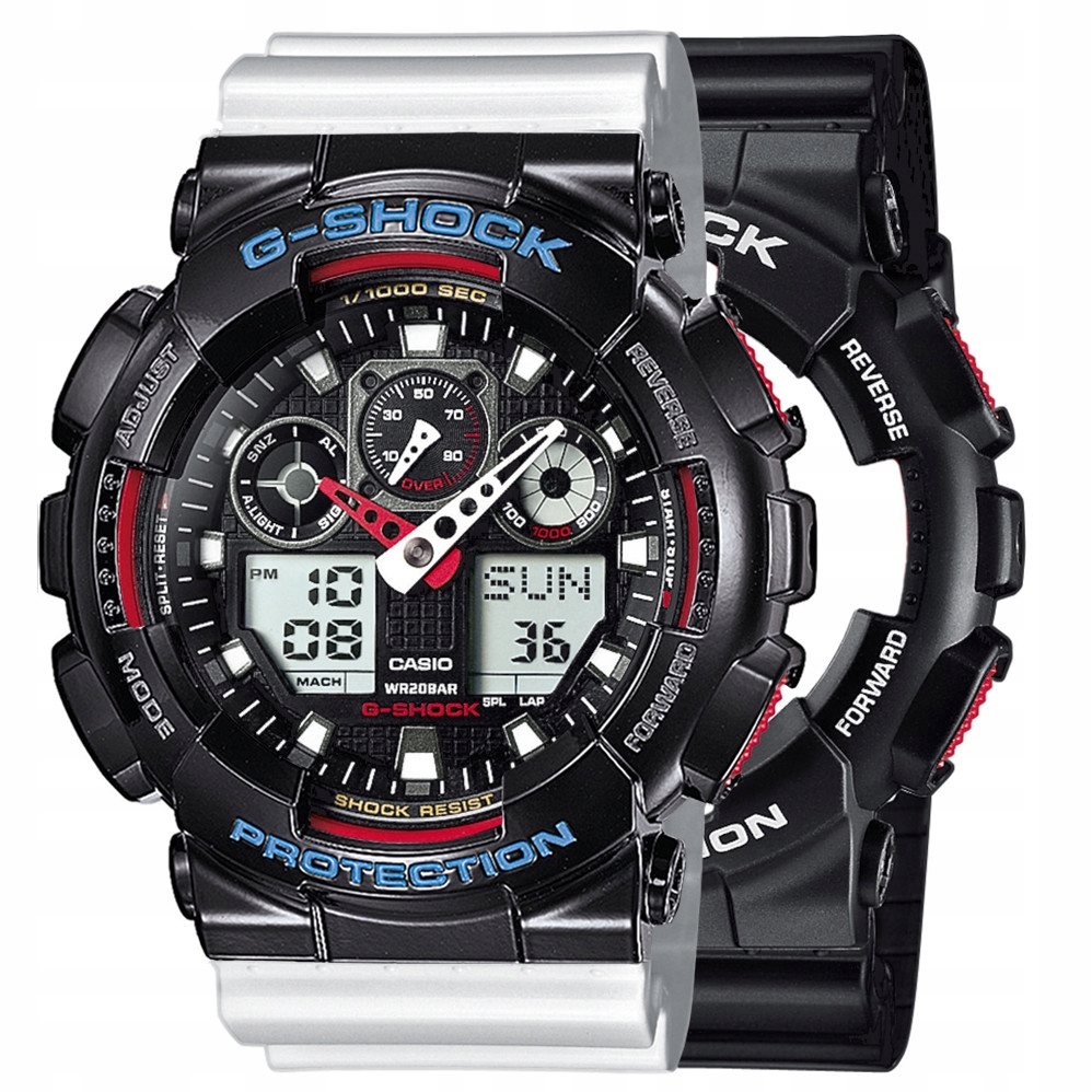 Sada G-shock GA-100-1A4ER Černá Bílá