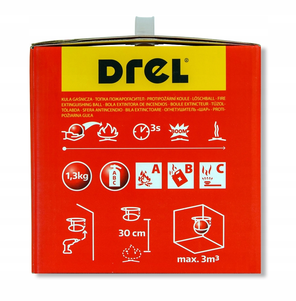 DREL KULA GAŚNICZA GAŚNICA PROSZKOWA SAMOCHODOWA DOMOWA AUTOMATYCZNA 1,3 kg Stan opakowania oryginalne