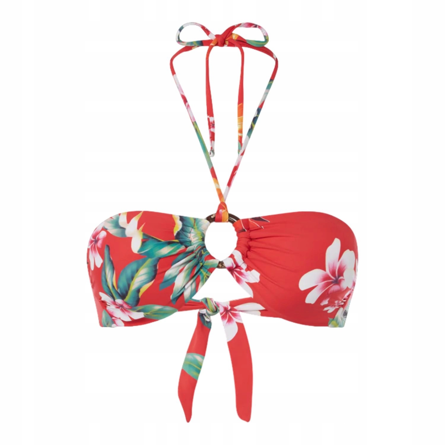 Plavková podprsenka Guess na pláž horní část bandeau červené barvy vel. M