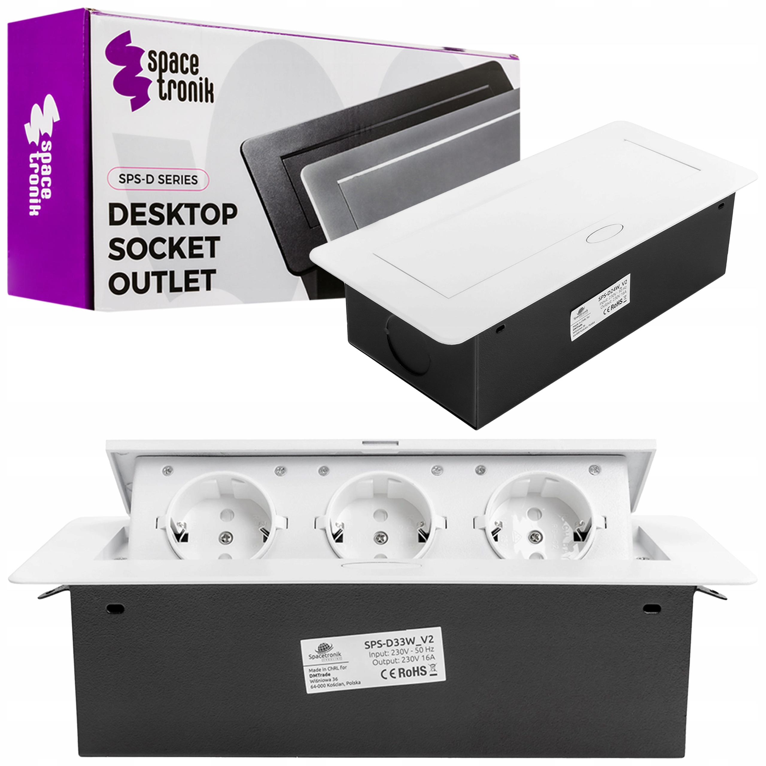 Zásuvka Zásuvková Lišta k psacímu stolu Nábytková Spacetronik SPS-D33W