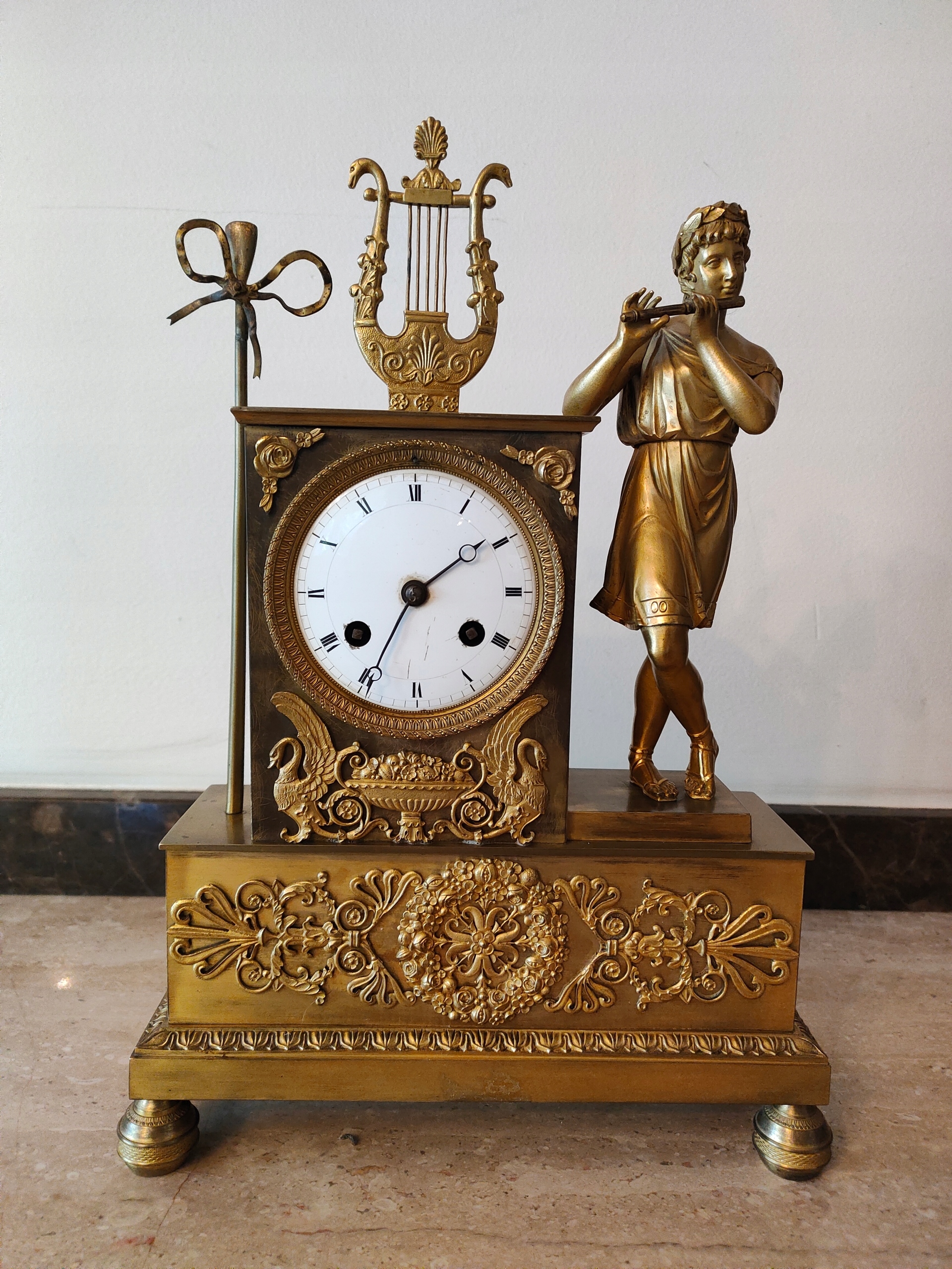 Zegar kominkowy Figuralny Francja XIX W.EMPIRE