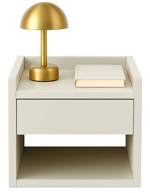 Závesný nočný stolík Nuvia Duo 35 kašmír, nástenná závesná skrinka do spálne