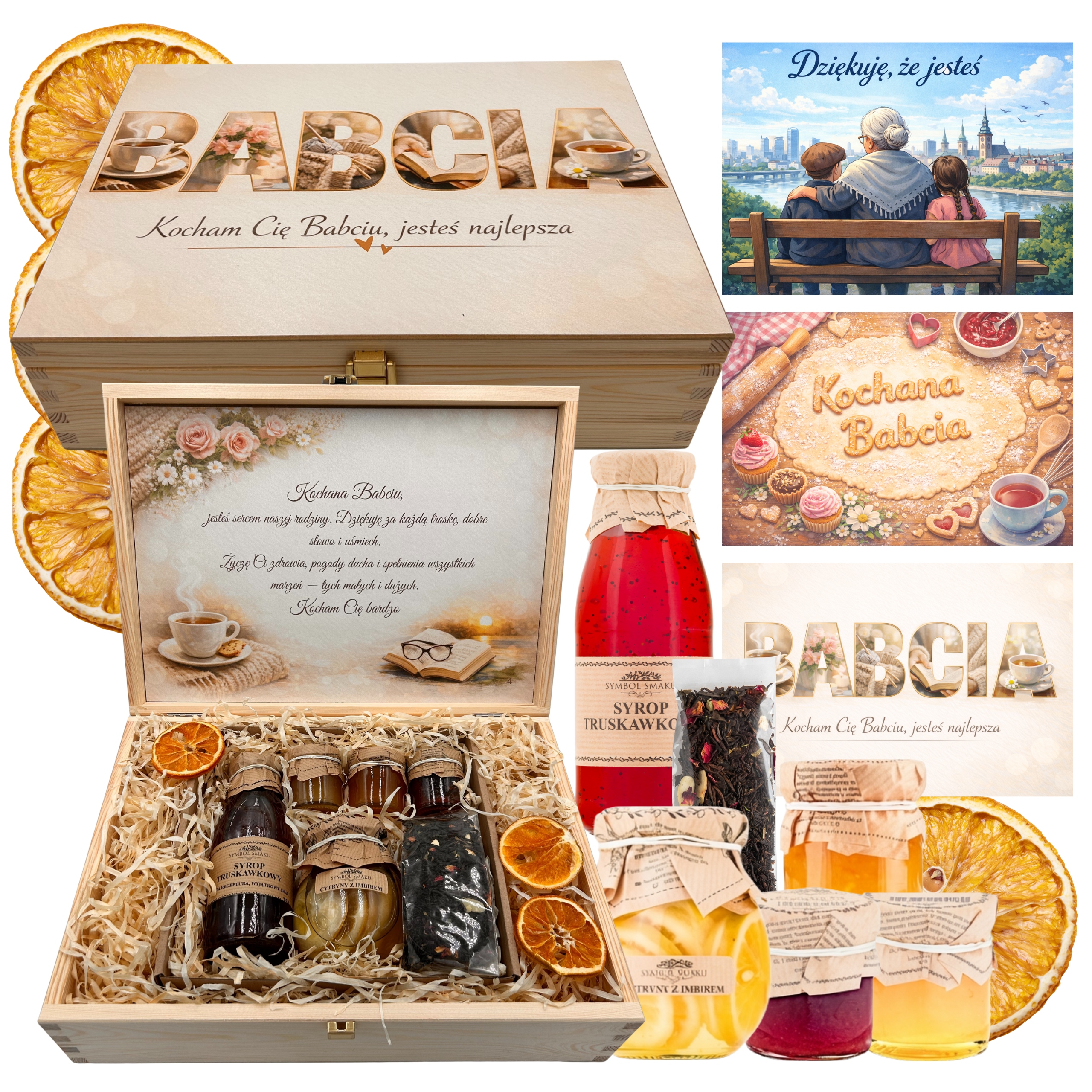 na Dzień Babci Zestaw w Skrzynce Personalizowany