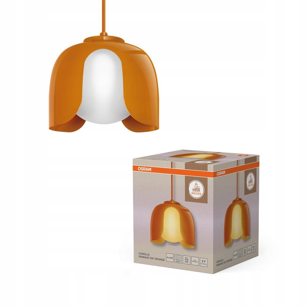 Závěsná stropní lampa E27 Dekorativní oranžová Decor Osram