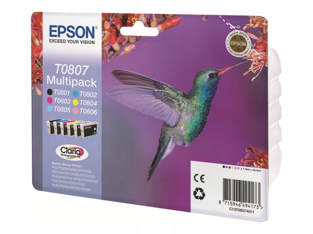 Epson cartridge T0807 (6color) multipack (kolibřík)