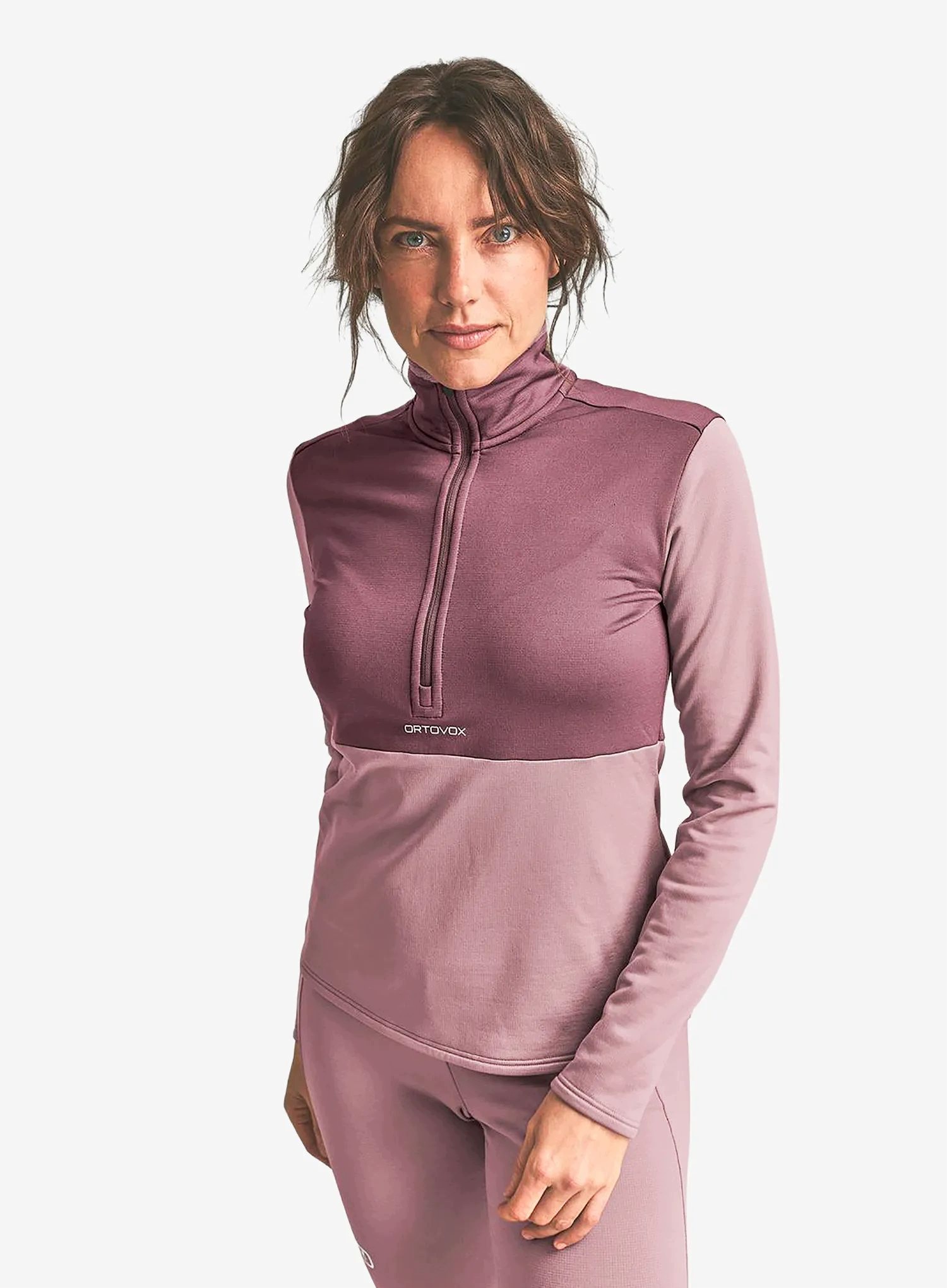 Bluza z zamkiem 1/2 damska Ortovox Fleece Light Zip Neck dusk rose XL