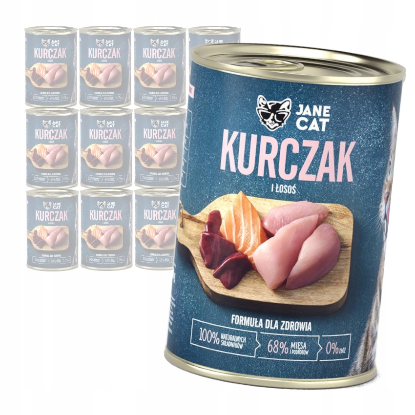 Levně Jane Cat Premium Kuřecí Losos Pro Kočky 12x400g