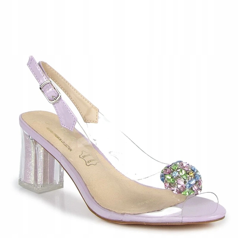 S.barski MR38-454 Transparentní Sandály S Ozdobou Fialové 37