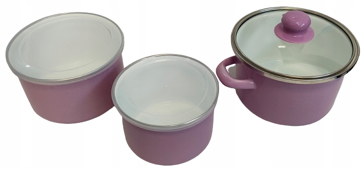 Zestaw garnków Emalia Olkusz emaliowane 6 el. RÓŻOWE indukcja EAN (GTIN) 5904134712806