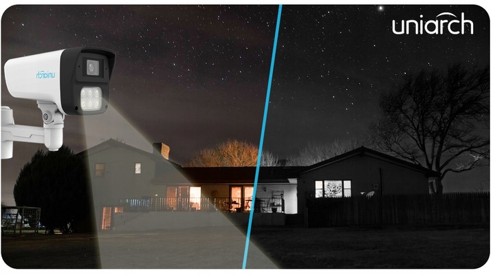 Zestaw do Monitoringu IP Zewnętrzny 3MPx Dual Light LED+IR Audio UNIARCH Obiektyw stałoogniskowy