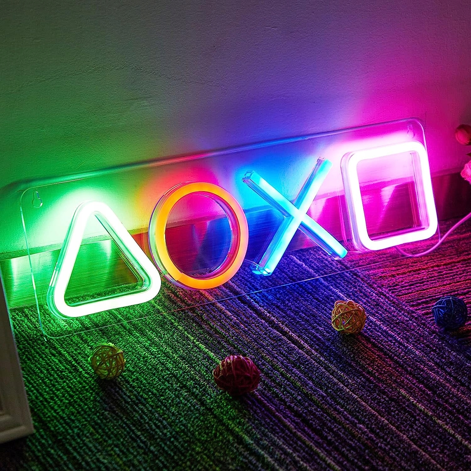 DUŻY NEON LED PREMIUM USB PAD DO PS5 PS4 NA ŚCIANĘ Stan opakowania oryginalne