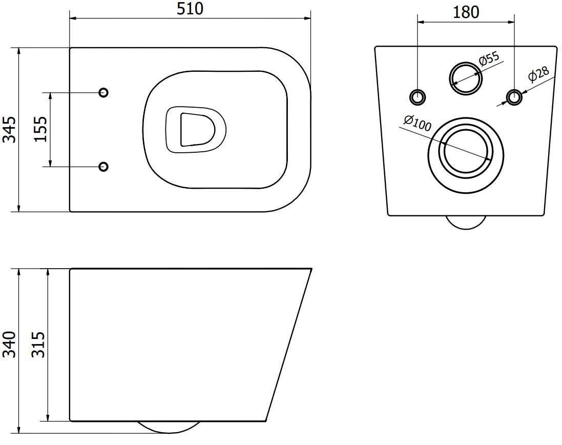 MEXEN TEO MISKA WC WISZĄCA RIMLESS BIAŁA Rodzaj miska podwieszana