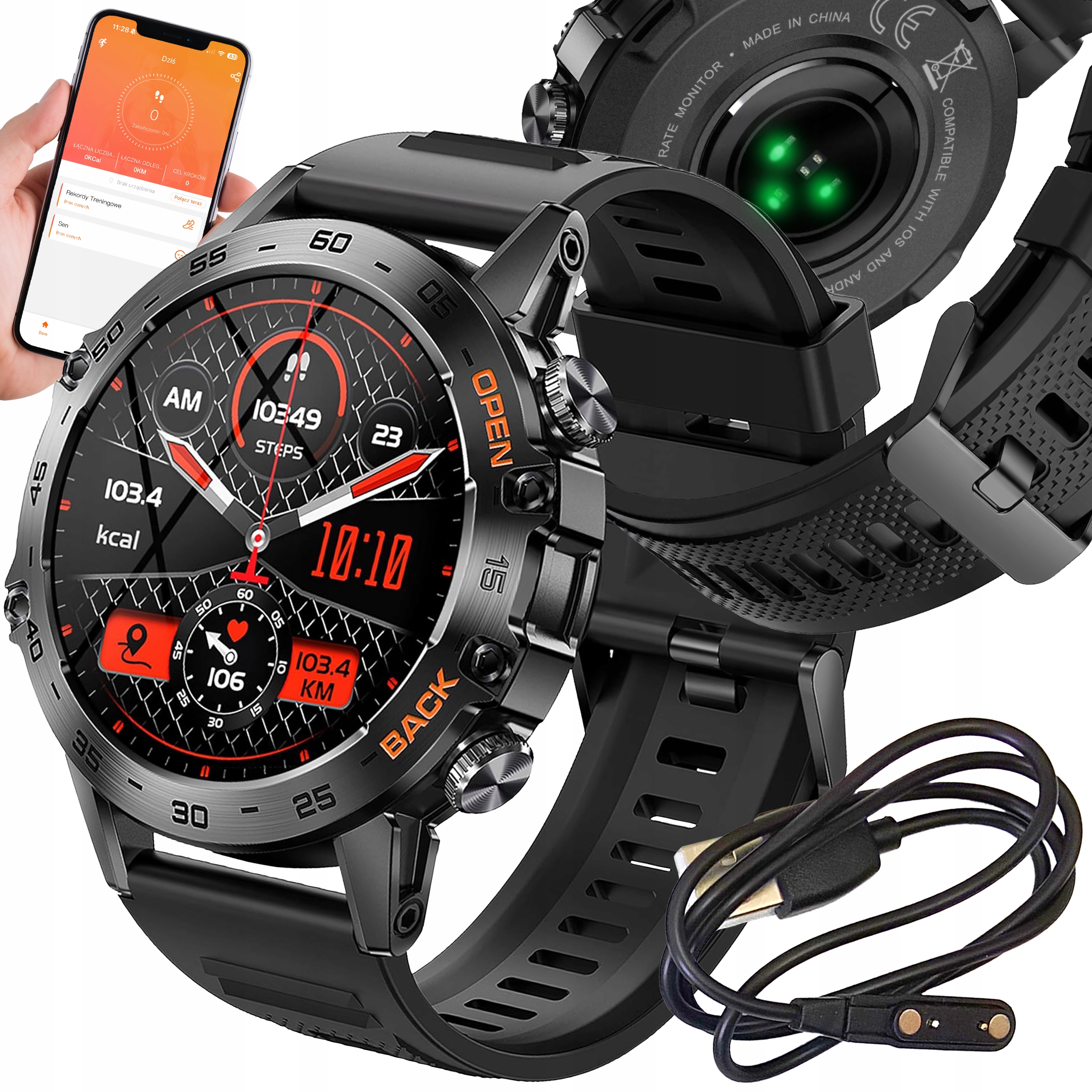 Zegarek Smartwatch Męski 360x360 Rozmowy Menu Pl Wodoodporny