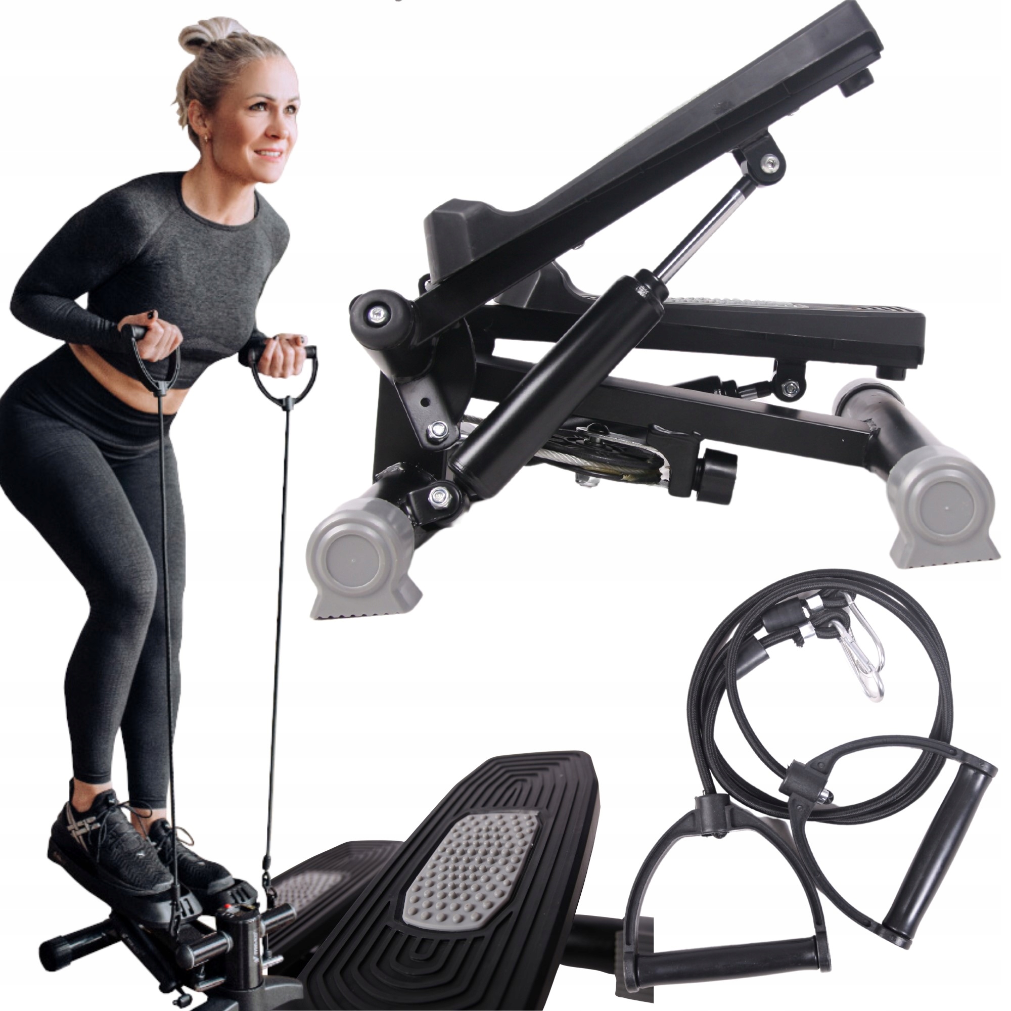 Otočný stepper s lanky a počítadlem pro fitness step cvičení