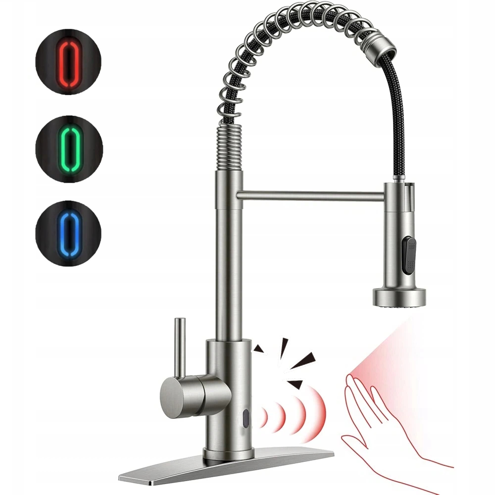 Kuchyňský Kohout Z Nerezové Oceli Led Změna Barvy Teploty