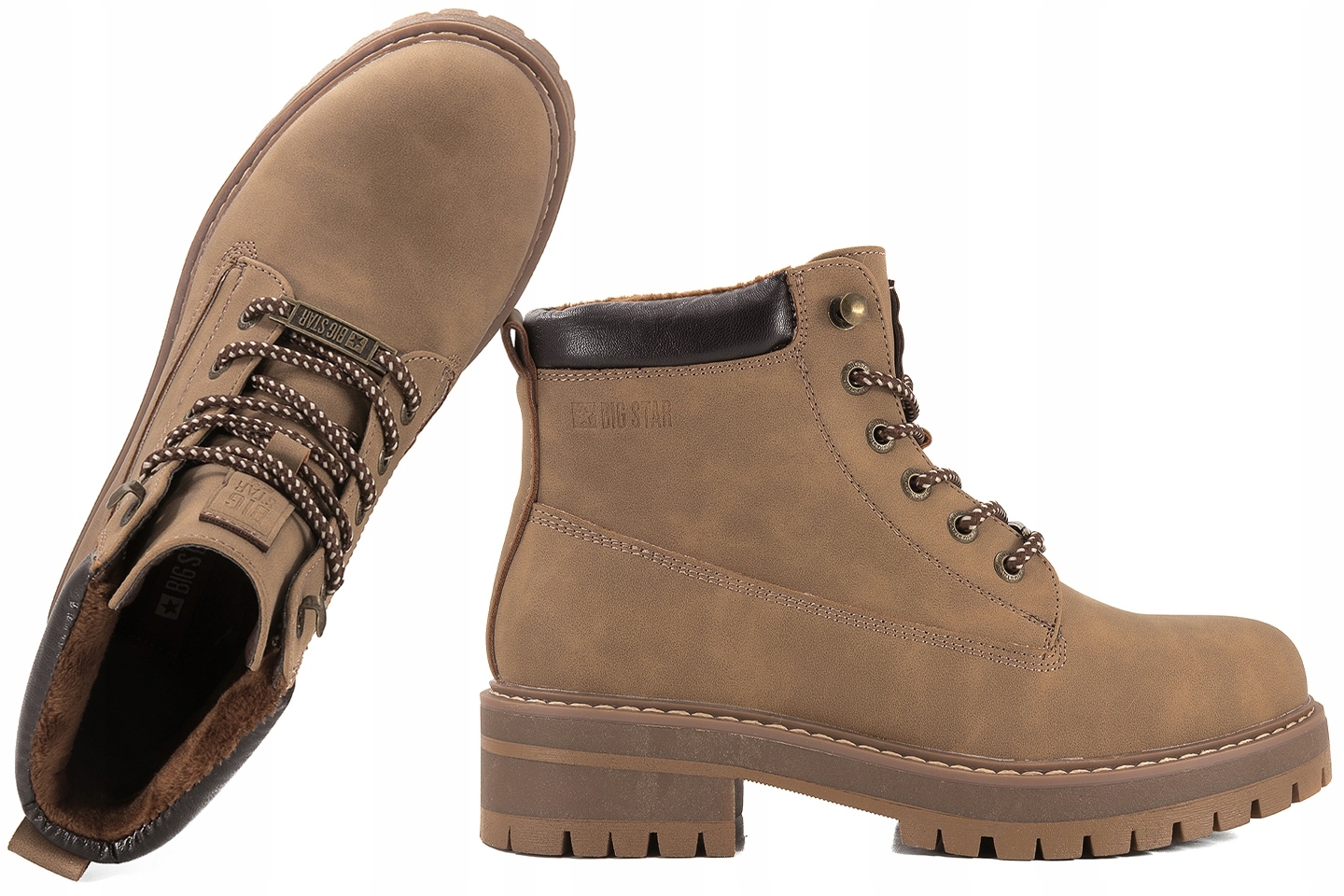 Big Star OO274A289 Zimní Zateplené Boty Trapery 36 cappuccino