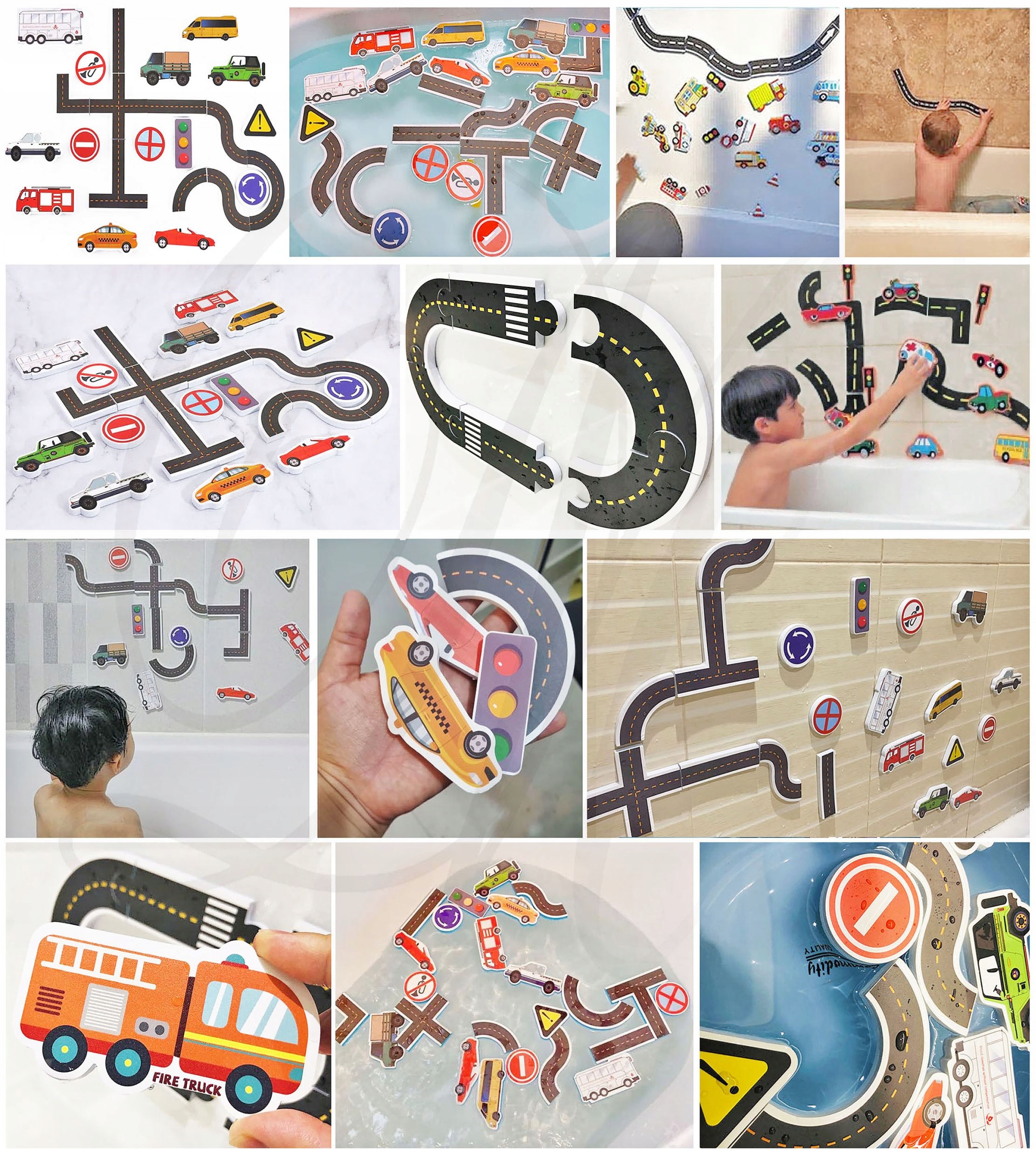 DROGA+AUTA PIANKOWE DO KĄPIELI 6841 zabawka do wanny wody samochody puzzle Kod producenta Jlod362