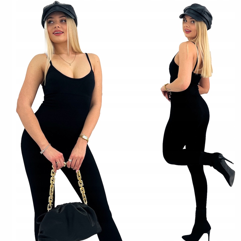 Kombinéza na ramínka černá Yuta na zip velikost M/L