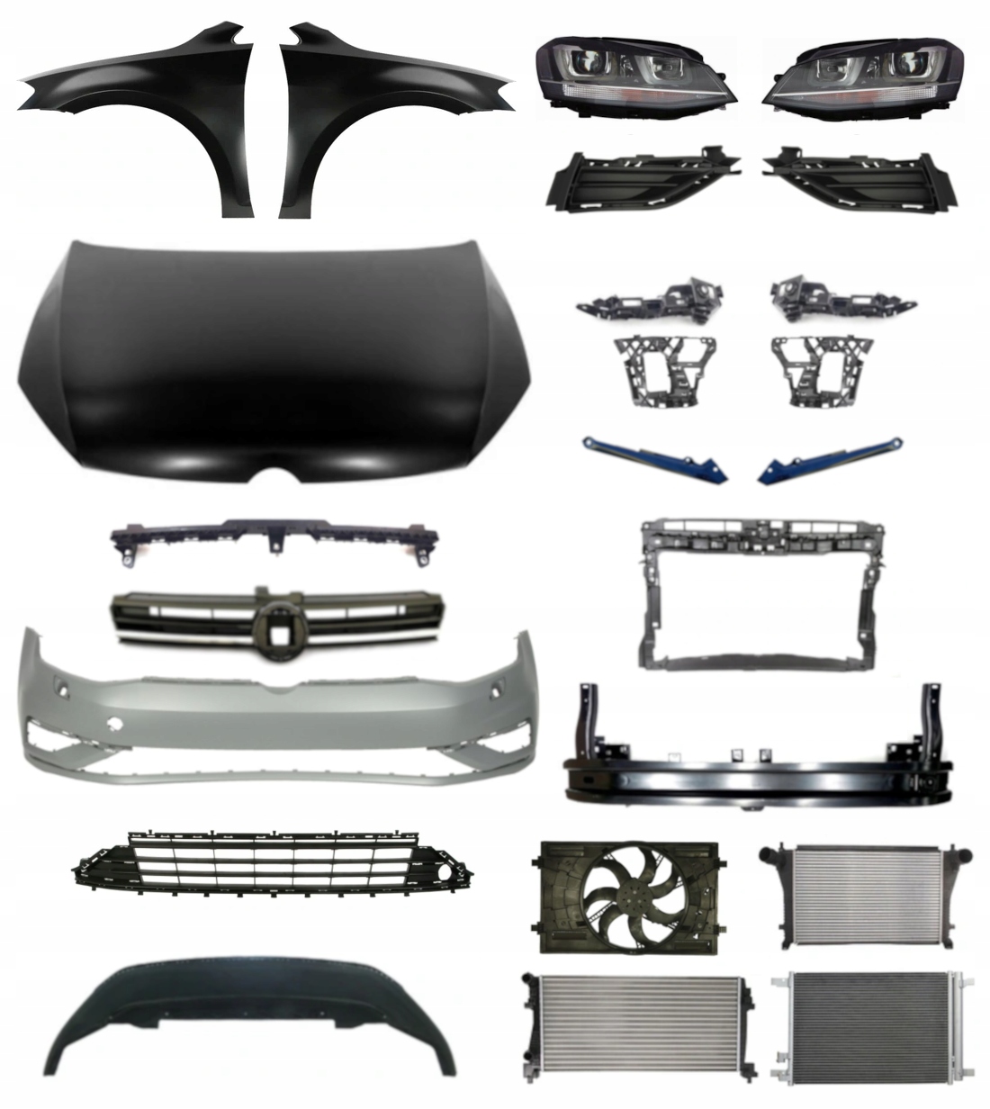 Volkswagen Golf VII Lift 17- Zderzak Pas Maska