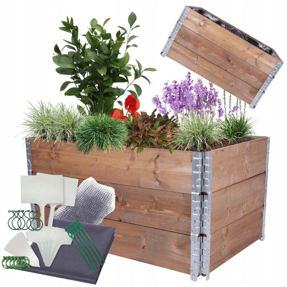 Zeleninový Záhon kaskádový regulovatelný záhon60x120x80 impregnace Fólie Kelímky