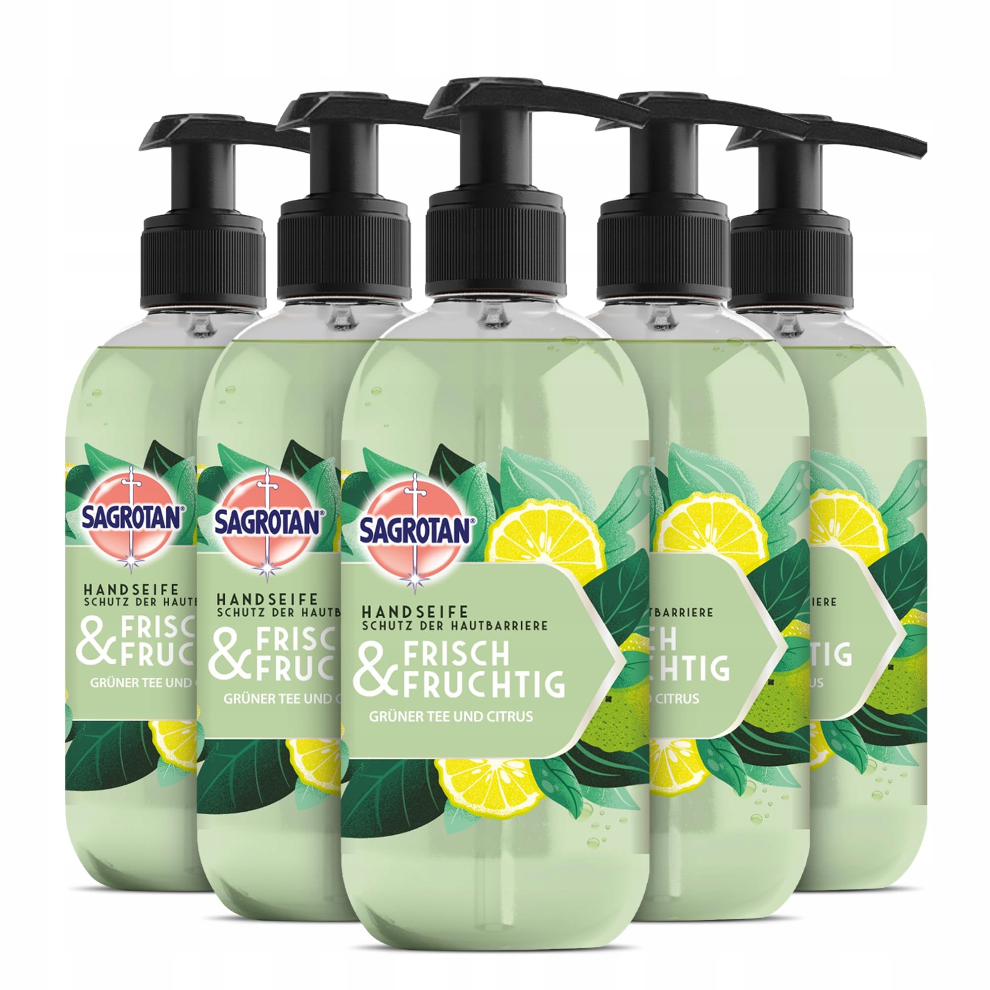 Levně Sagrotan Tekuté hydratační ovocné mýdlo 5 x 300 ml Svěžest