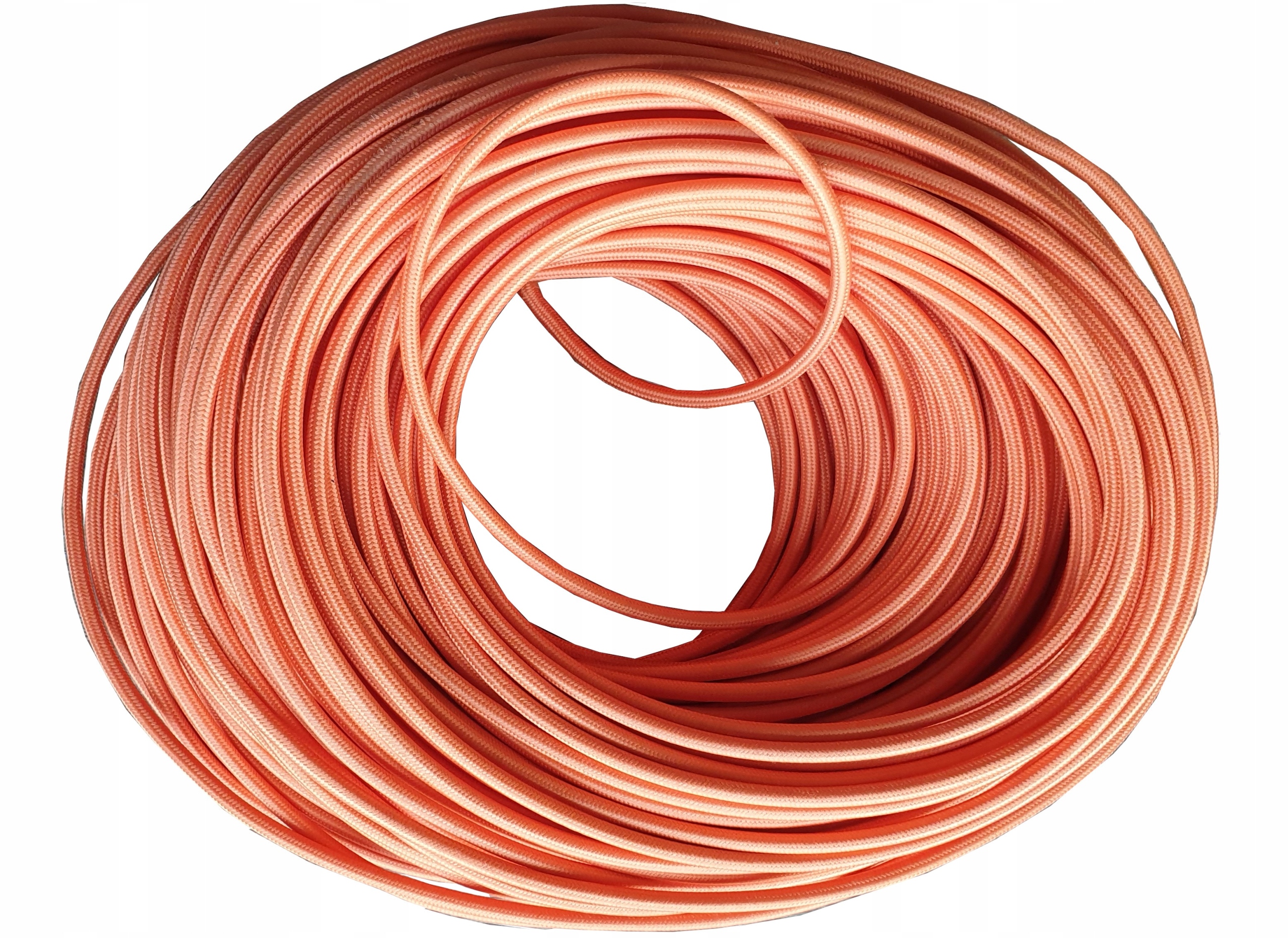 

Dekoracyjny Przewód Kabel W Oplocie Pomarańczowy