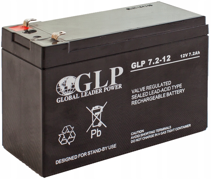 Akumulator Bateria Agm Vrla Glp 7,2AH 12V GLP7.2-12 GLP7,2-12 7,2 Centrala