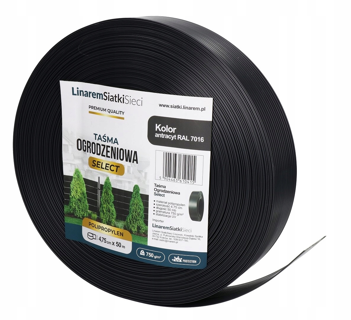 

Taśma Ogrodzeniowa Polipropylen 4,75x50 Antracyt
