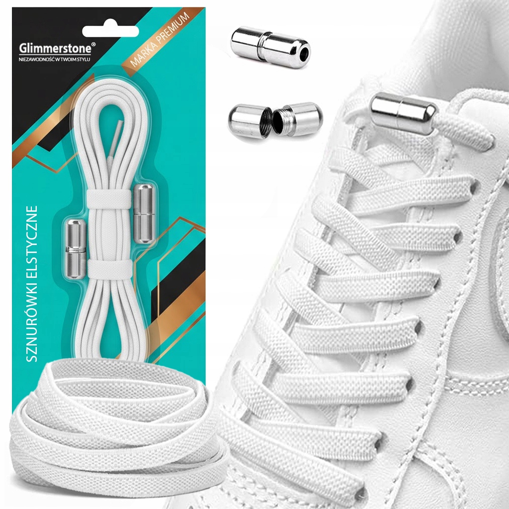 SZNURÓWKI BEZ WIĄZANIA DO BUTÓW ELASTYCZNE GUMOWE Z ZAPIĘCIEM