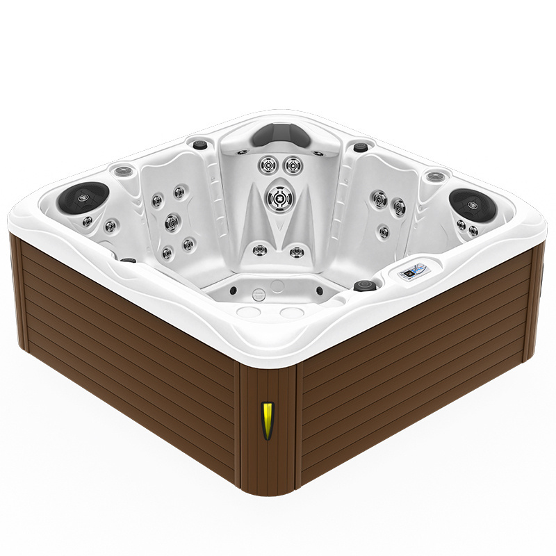 Zahradní lázně 752 5 osob 40 trysek akryl Bílá perla pouzdro Káva 200x200