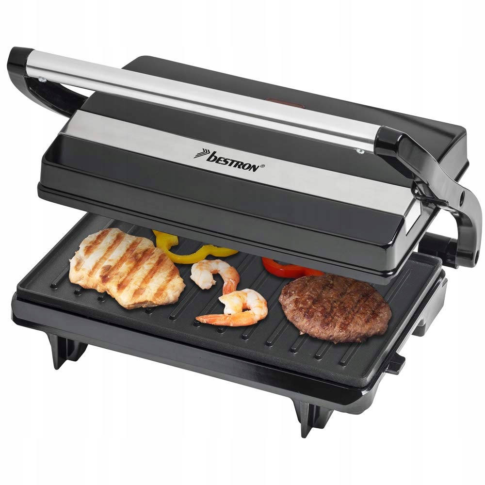 BESTRON Grill Kontaktowy Elektryczny 700W Czarny Powłoka Nieprzywierająca — miniatura 3