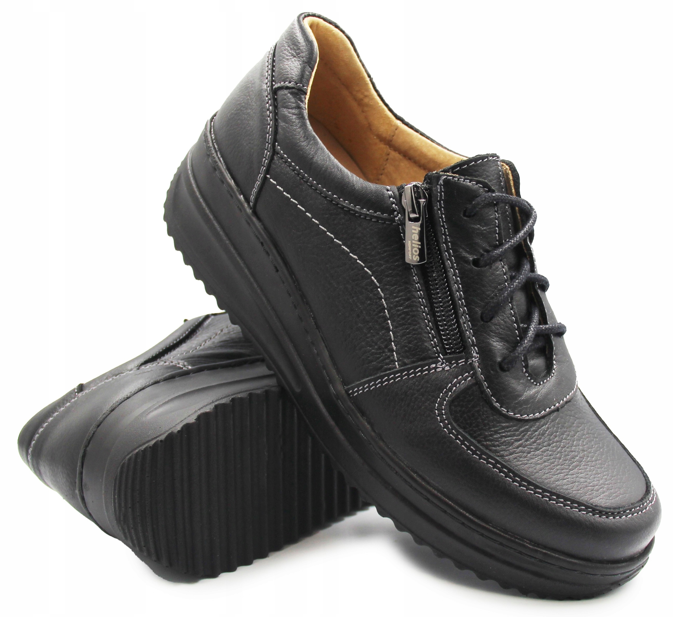 Dámské boty na jaro černé na platformě Helios 419 41