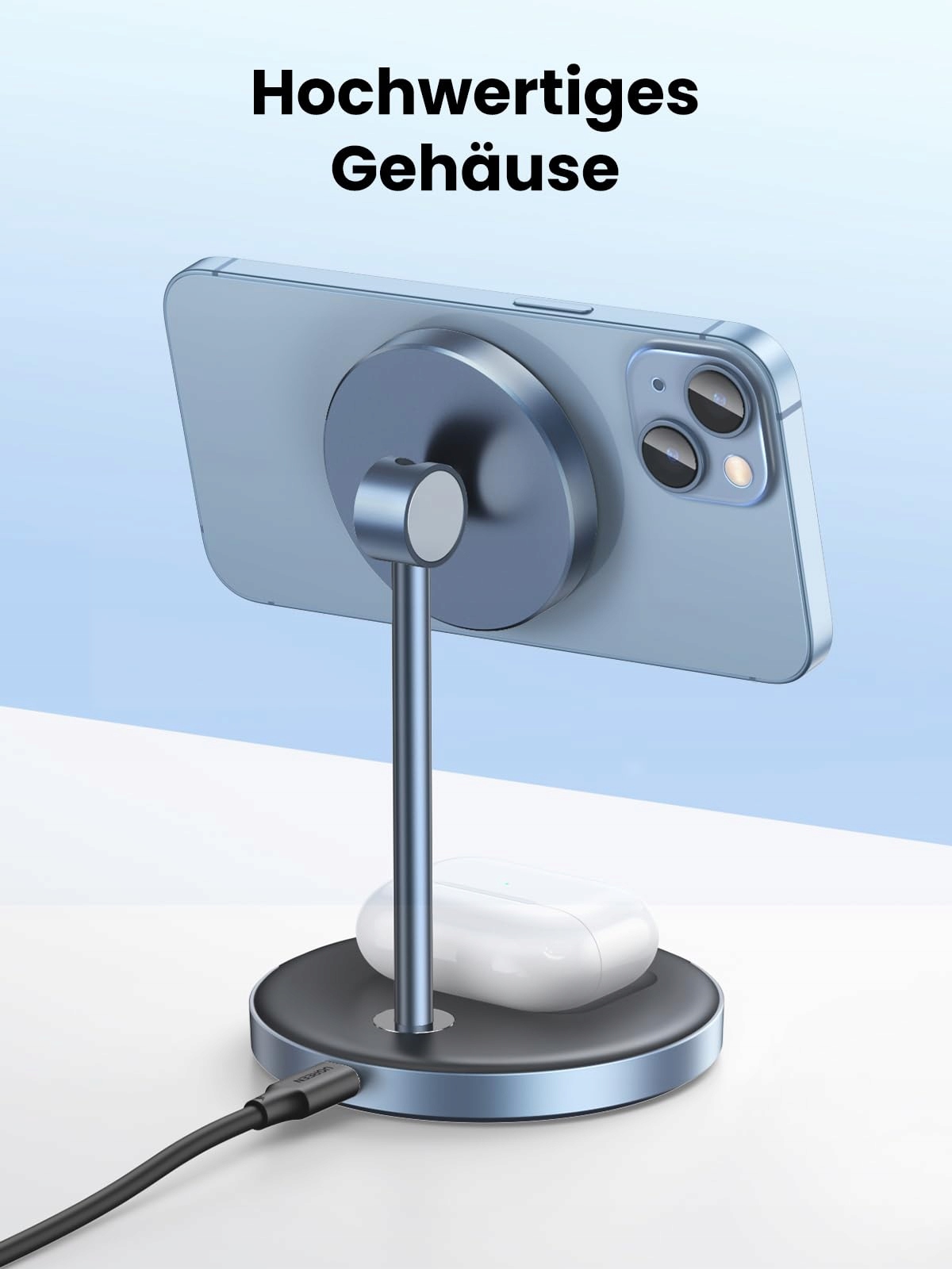 UGREEN MagFlow Stacja Ładowania iPhone Magsafe AirPods Bezprzewodowa — miniatura 8