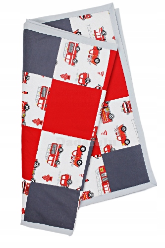 Přehoz na postel patchwork hasič hasiči 110/200 cm 100% bavlna