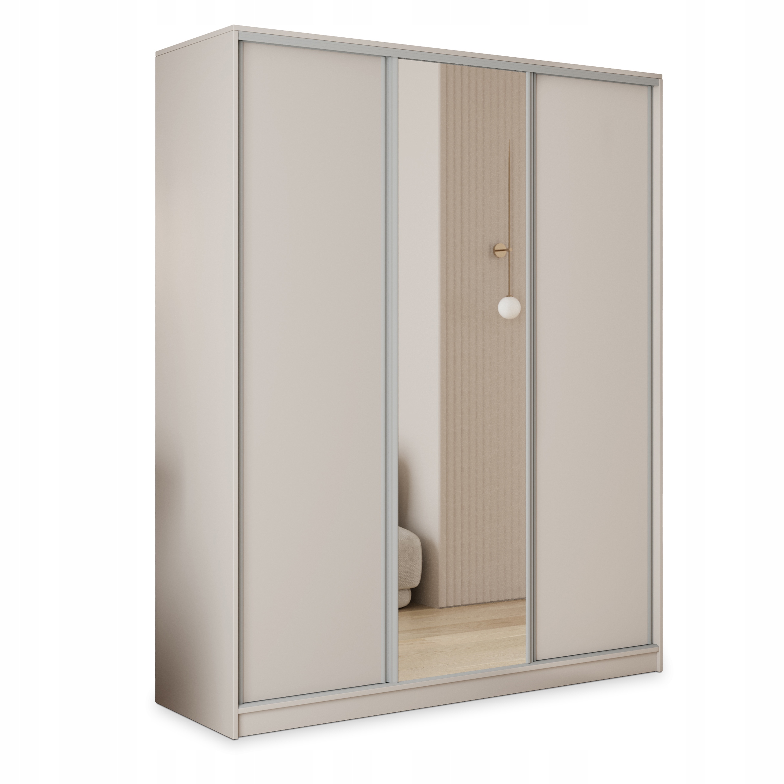 Skříň 150 cm se zrcadlem Zásuvky Třídveřová Kašmír