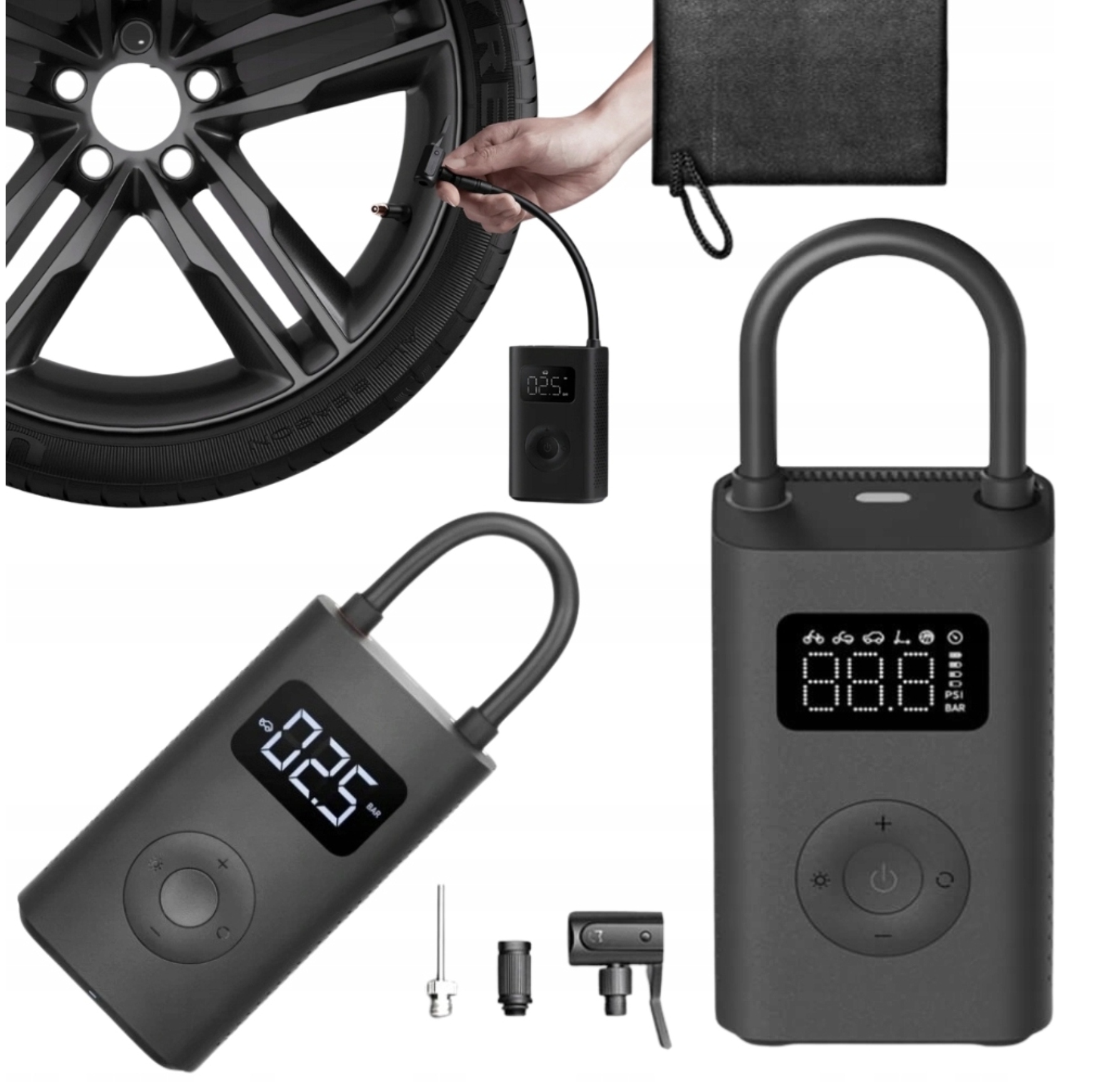 Kompresor Pompka elektryczna Samochodowa Xiaomi Mocna Podręczna