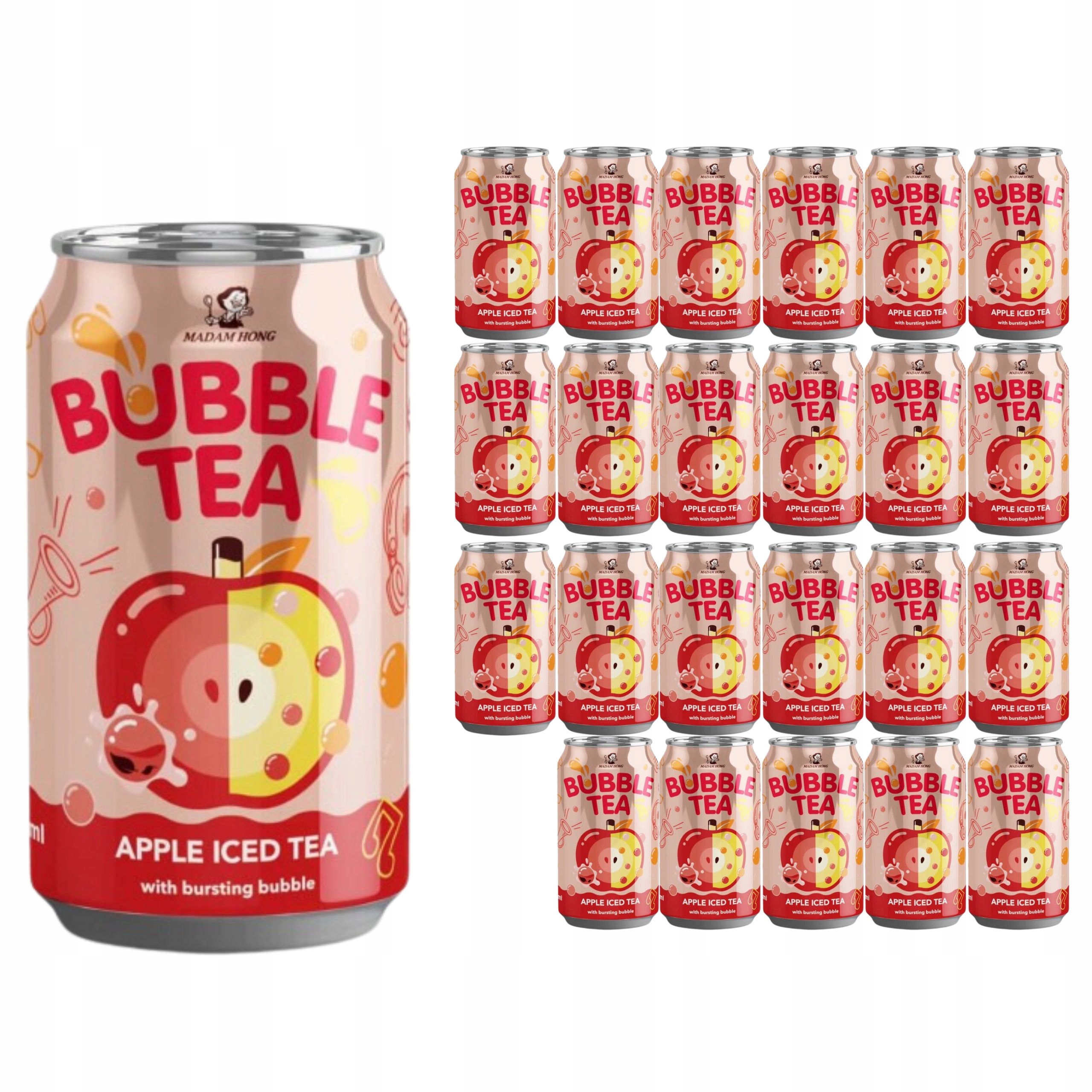 Bubble Tea Napój Herbaciany Jabłko z Kuleczkami 320 ml x24 szt. Zestaw