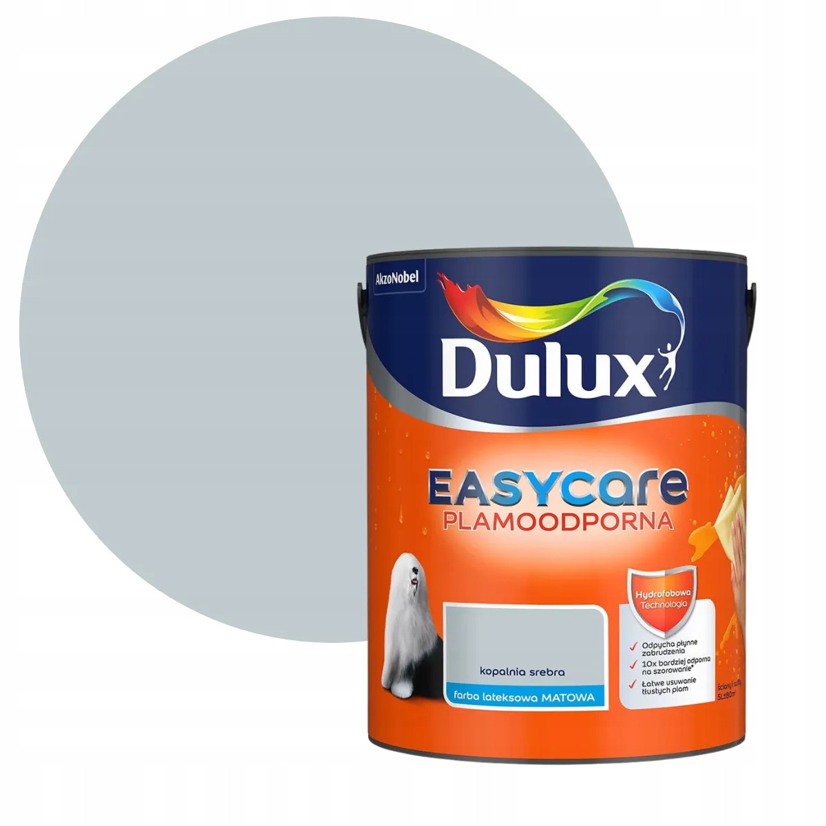 Dulux Easycare Barva Odolná Proti Skvrnám Důl stříbrný 5L