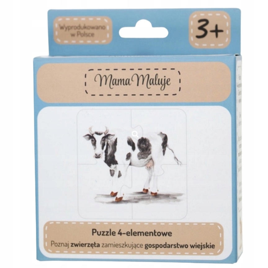 

Puzzle Zwierzęta Wiejskie Montessori Mama Maluje