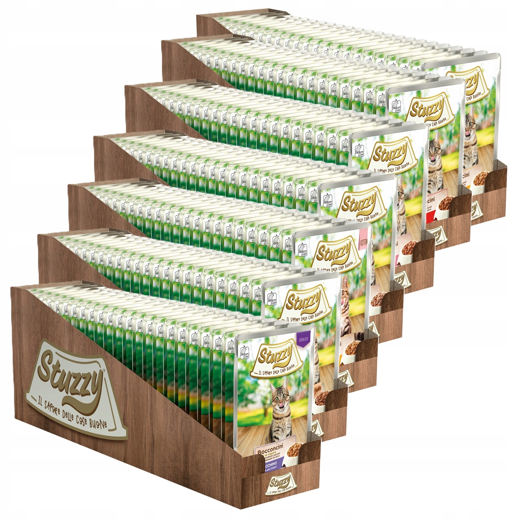 Levně Stuzzy Bocconcini Krmivo Vlhké pro kočky Svářečka Degustační sada MIX XXL