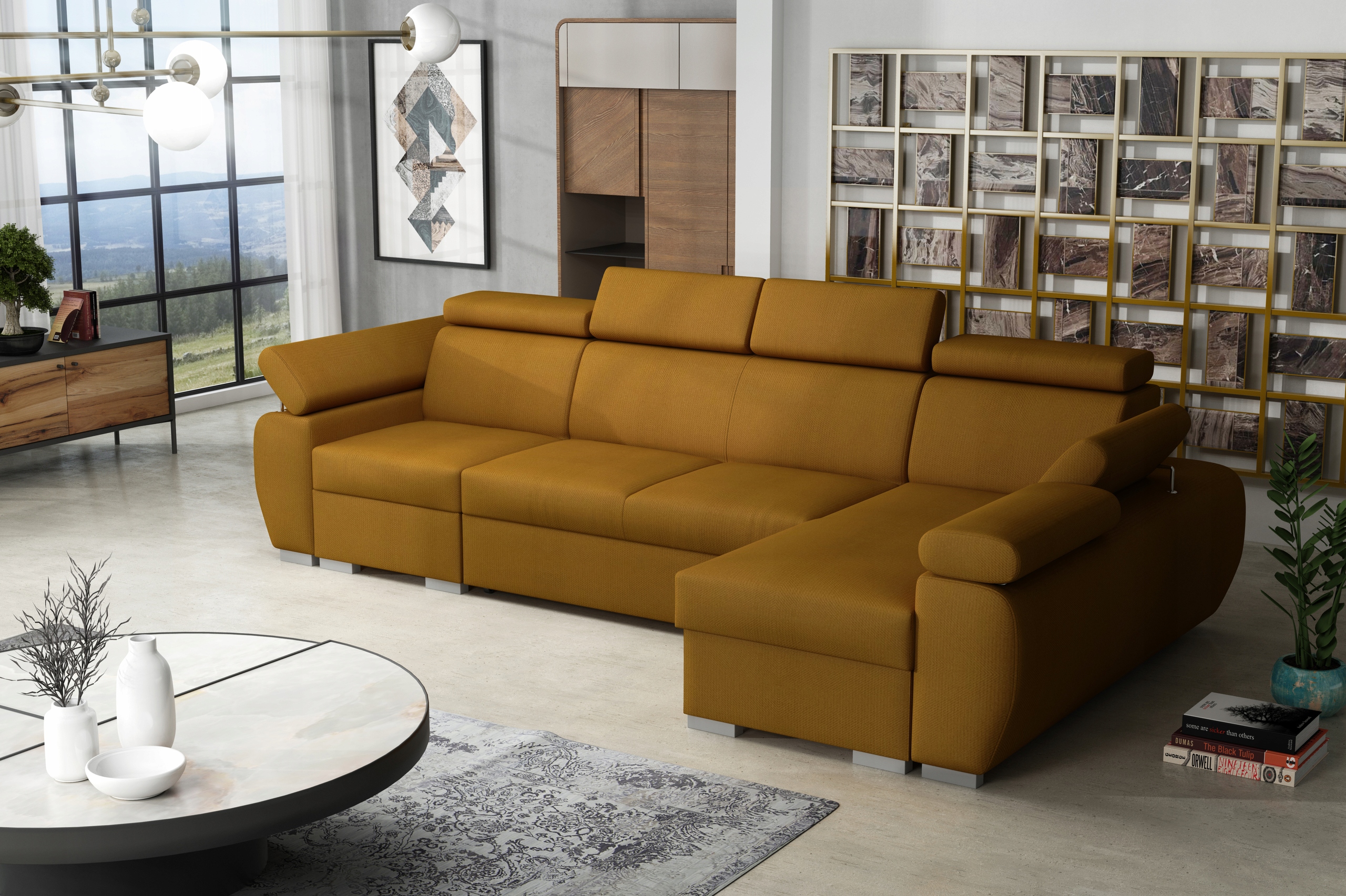 Narożnik modułowy PORTLAND II spanie pojemnik