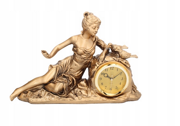 Krbové hodiny zlaté Livello žena Pani luxusná zlatá dekorácia retro