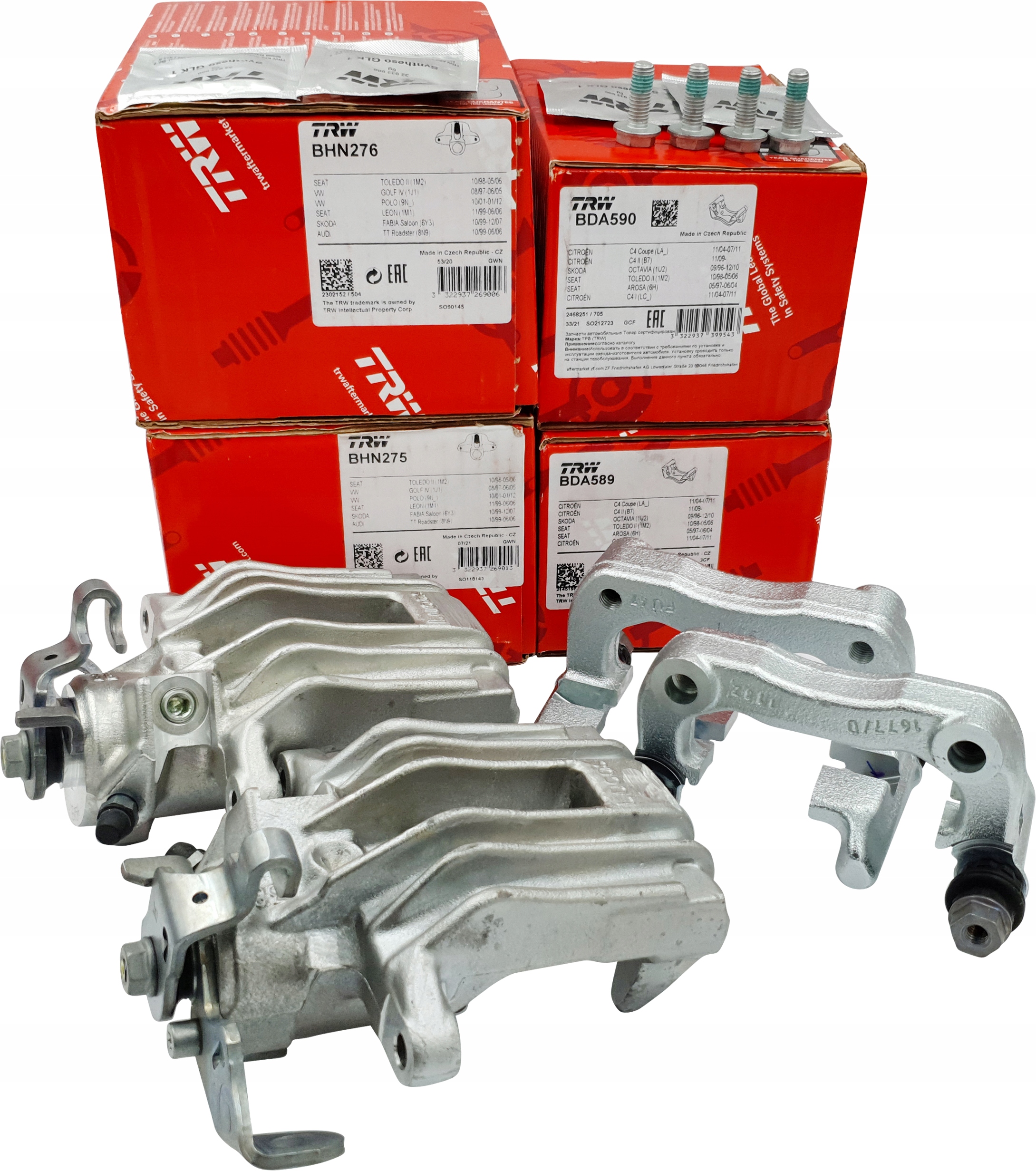 BHN275 - Тормозные суппорты + хомут задний P + L для AUDI A3 8L