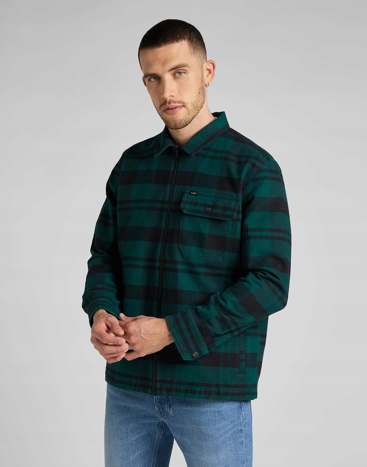Pánská košile Lee Zipped Overshirt Black L67GDP01 L