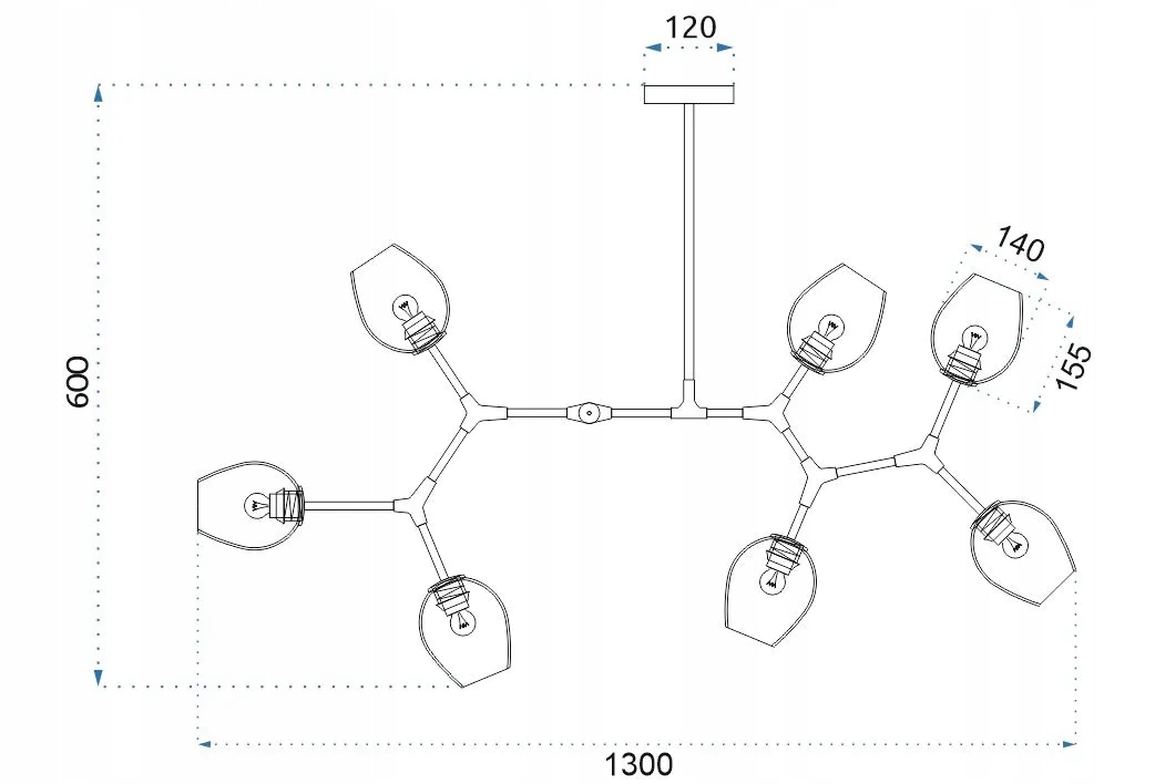 LAMPA WISZĄCA SUFITOWA CZARNA SZKLANE KULE 7 E27 Kolor czarny