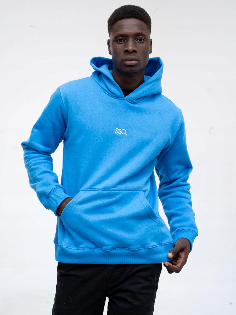 Bluza Z Kapturem Męska Błękitna Ssg Basic Logo M