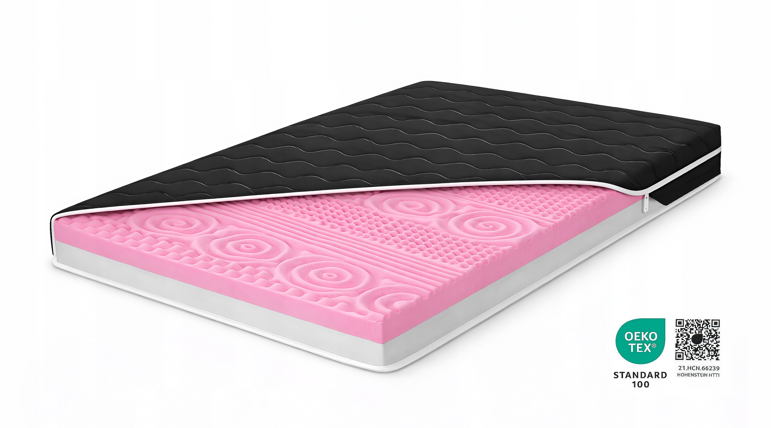 Materac nawierzchniowy Toper masujący Visco 85x195 Czarny 7cm Topper