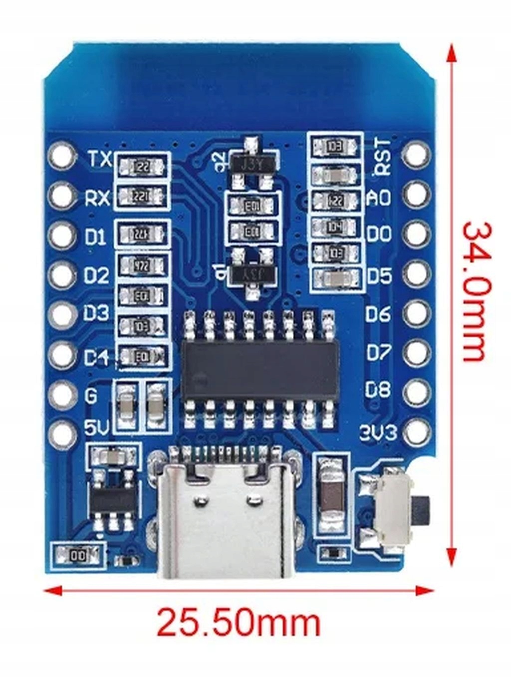 MODUŁ WEMOS D1 MINI ESP8266 ESP-12F z USB-C Kod producenta ARD-WEMOS-D1-USBC