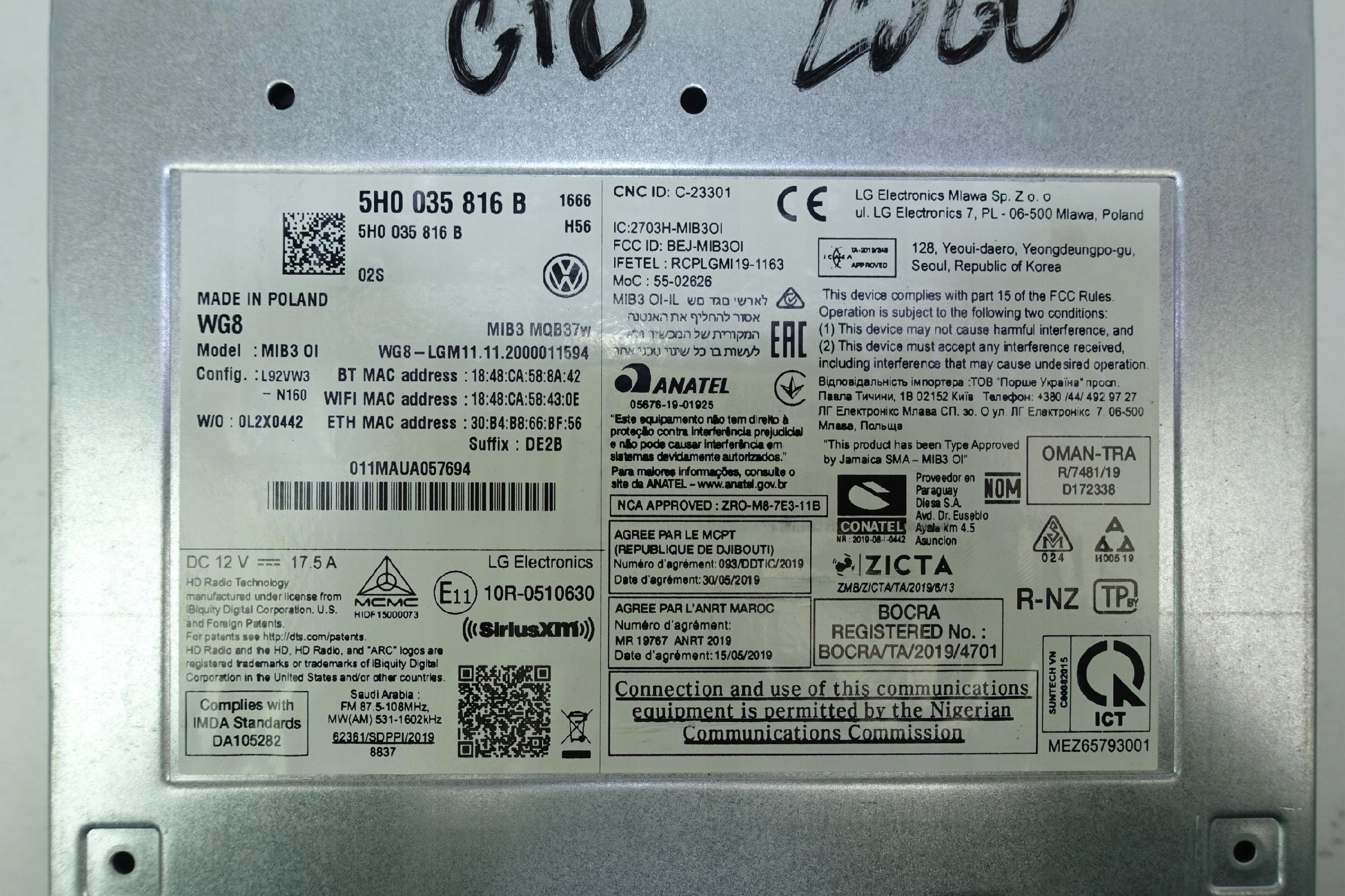 player MULTIMEDIA MIB3 VW GOLF VIII 8 5h0035816b